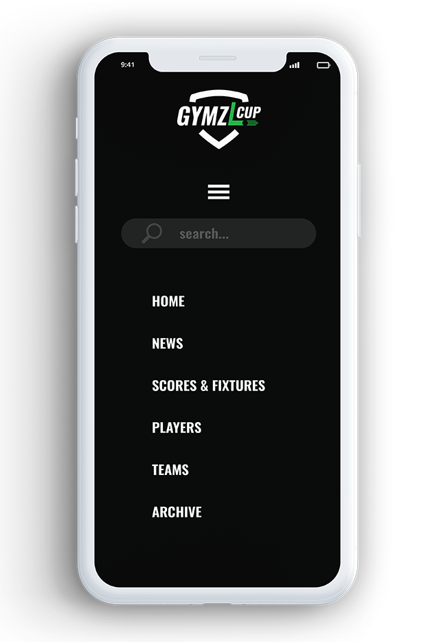 Design of GYMZL Cup website for mobile devices